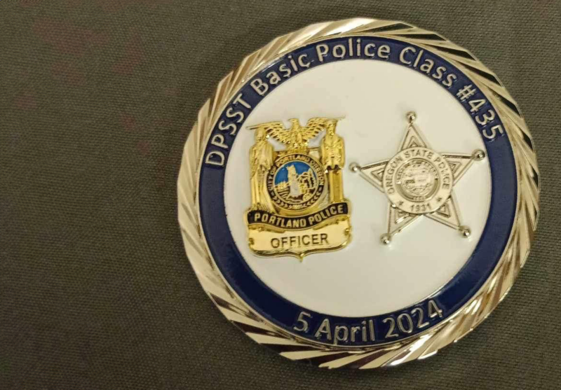 Police Academy Challenge Coin | Oregon DPSST Basic Police Class #435 | Oregon State Patrol | Portland Police Bureau | OneStop Northwest LLC