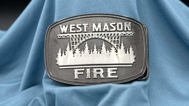 West Mason Fire Custom Belt Buckle | OneStop Northwest LLC