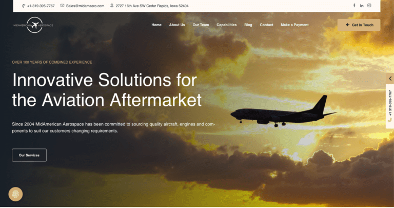 MidAmerican Aerospace Website Redesign | OneStop Northwest LLC