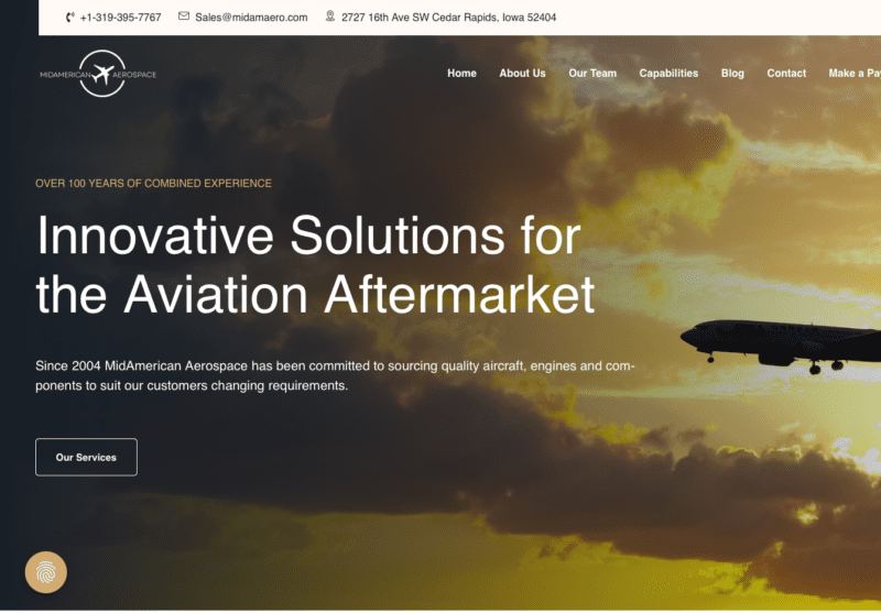 MidAmerican Aerospace Website Redesign with OneStop Northwest 4 MidAmerican Aerospace Website Redesign | OneStop Northwest LLC