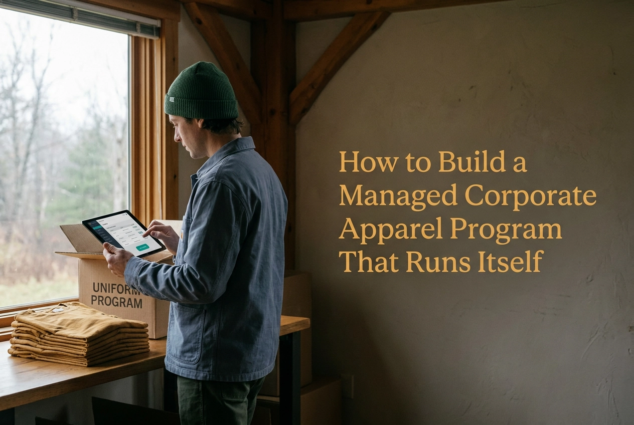 Professional header image for step-by-step guide: How to Build a Managed Corporate Apparel Program That Run...