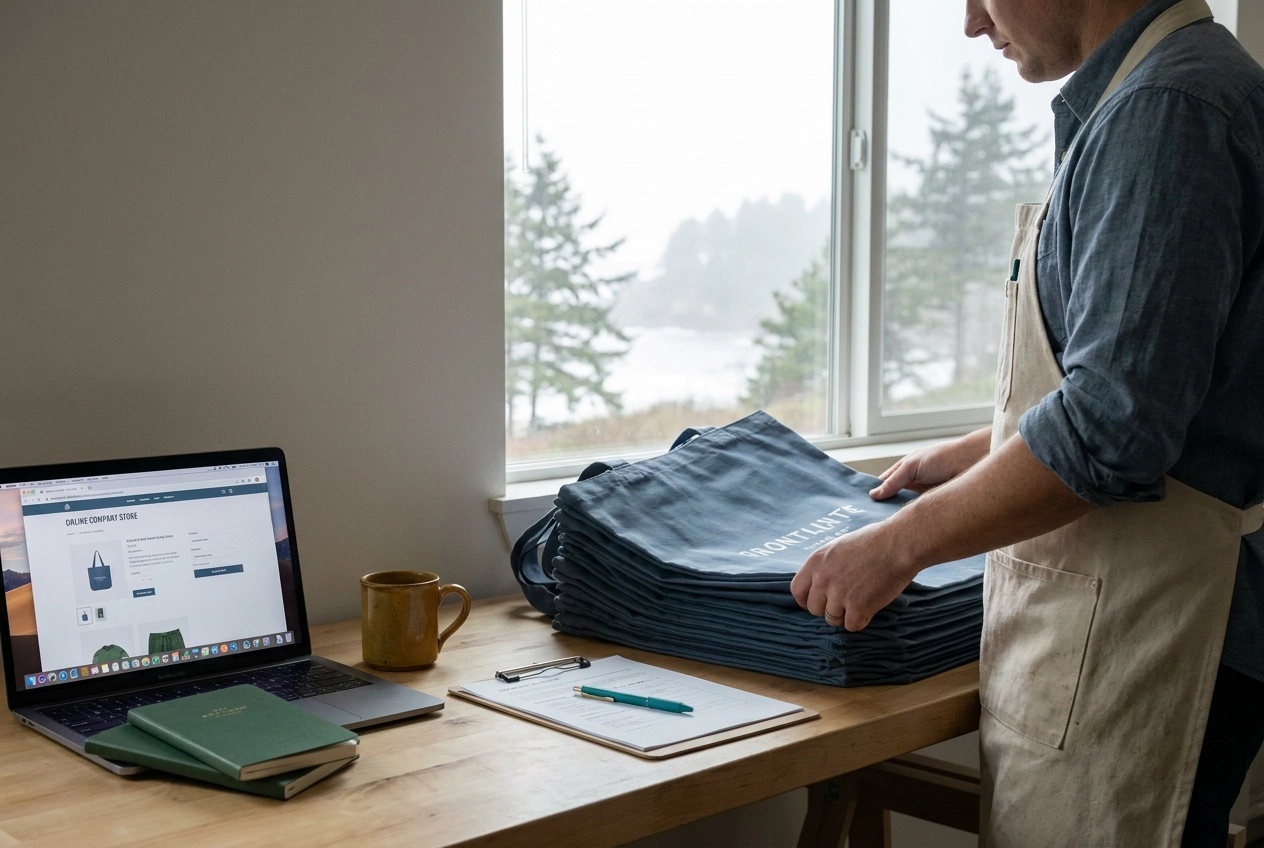 Company Store vs. Bulk Promo Order: When an Online Portal Pays for Itself Professional header image for comparison analysis: Company Store vs. Bulk Promo Order: When an Online Portal...
