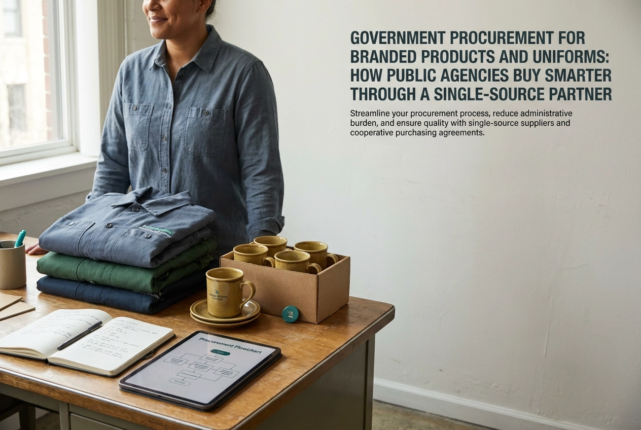 Government Procurement for Branded Products and Uniforms: How Public Agencies Buy Smarter Through a Single-Source Partner Professional header image for industry analysis: Government Procurement for Branded Products and Uniforms:...